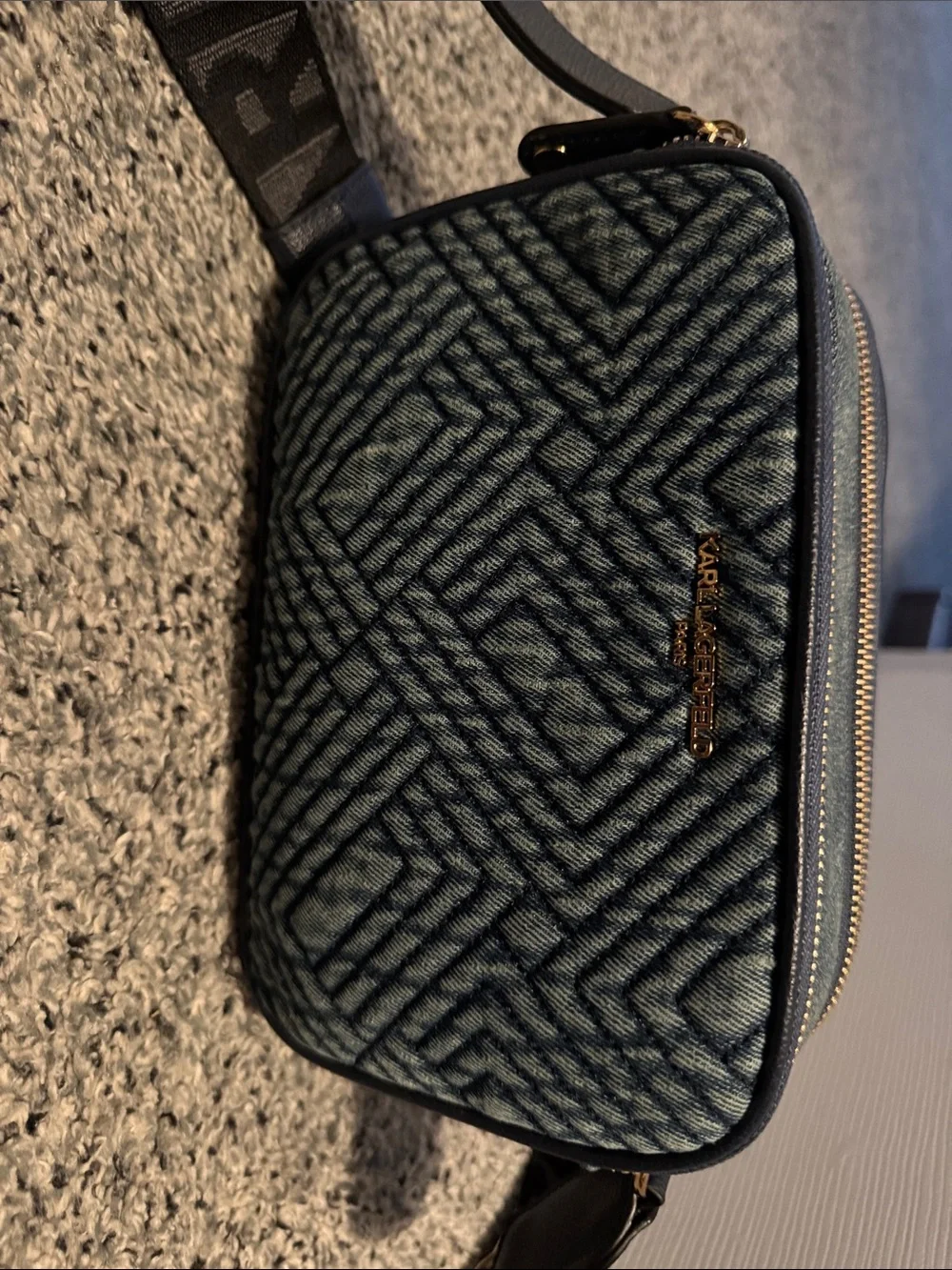 Karl Lagerfeld Denim Crossbody Camera Bag